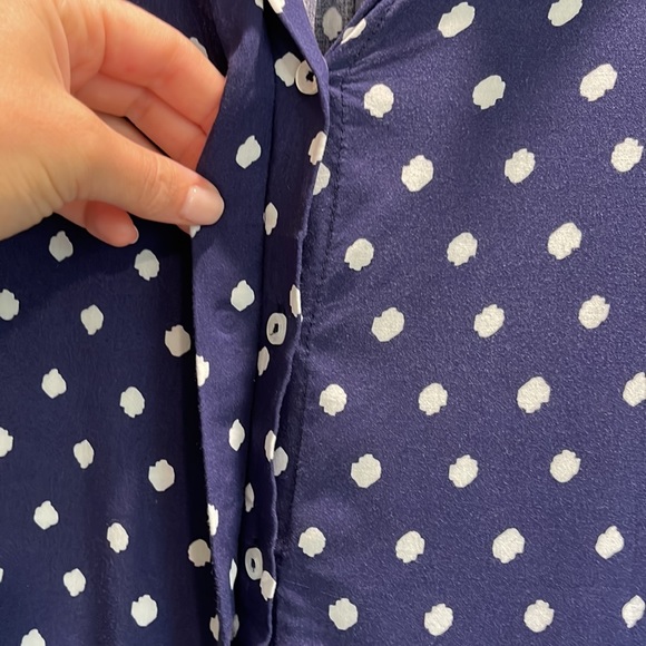Max Jeans blue and white polka dot blouse size s - Picture 6 of 6